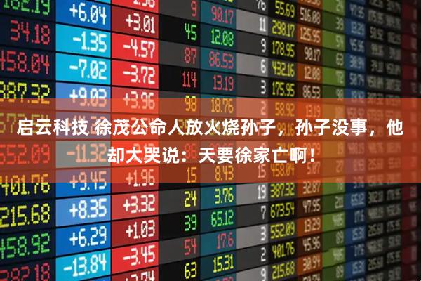 启云科技 徐茂公命人放火烧孙子,孙子没事,他却大哭说:天要徐家亡啊!